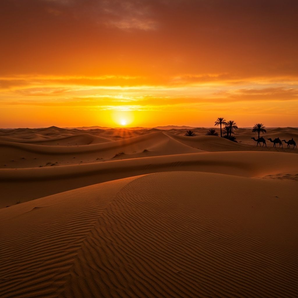 Breathtaking Sahara sunset